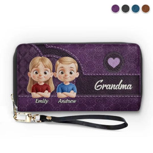 Where Love Is Always Within Reach - Family Personalized Custom Leather Long Wallet