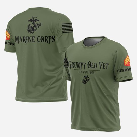 Customized Grumpy Old Vet 3D T-Shirt