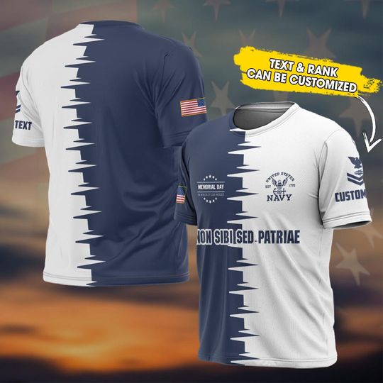 Customized US Military Memorial Day 3D T-Shirt In Honor of Our Heroes