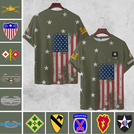 Customized Army Veteran 3D T-Shirt