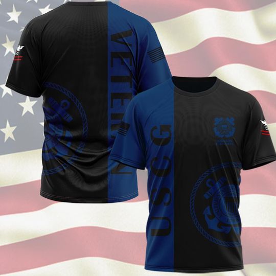 Customized US Coast Guard Veterans 3D T-Shirt