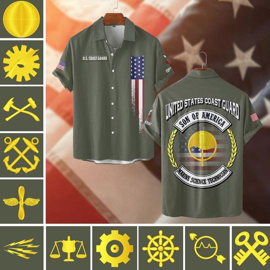Customized USCG Ratings – Son Of America Hawaiian shirt