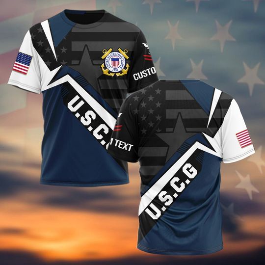 Customized US Coast Guard Veteran 3D T-Shirt