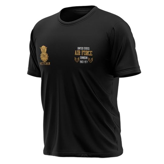 Embroidered US Veteran AF Badge T-Shirt