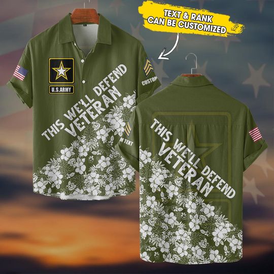 Customized US Veteran  Hawaiian shirt