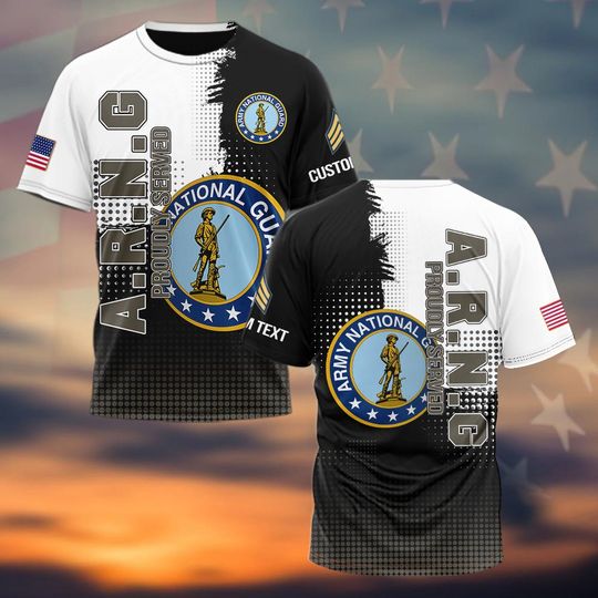 Customized US Army National Guard Veteran 3D T-Shirt