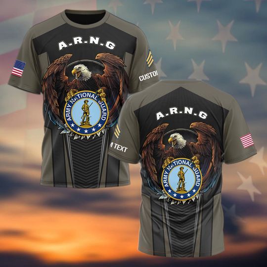 Custom US Army National Guard Veteran 3D T-Shirt