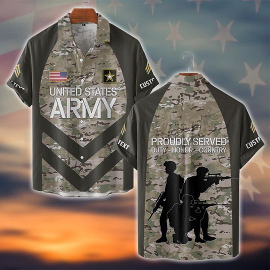 Customized Proud U.S. Veteran Hawaiian Shirt