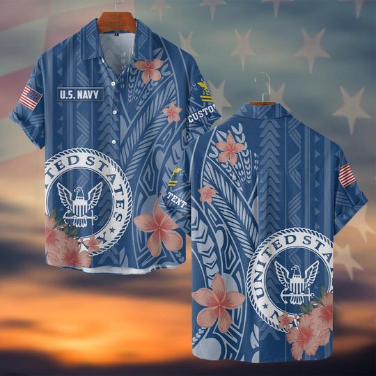 Customized US Veteran Tropical Aloha Hawaiian Shirt