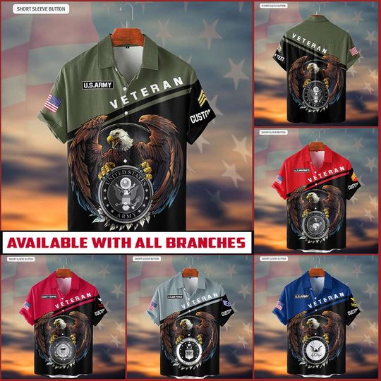 Customized US Veteran Hawaiian Shirt