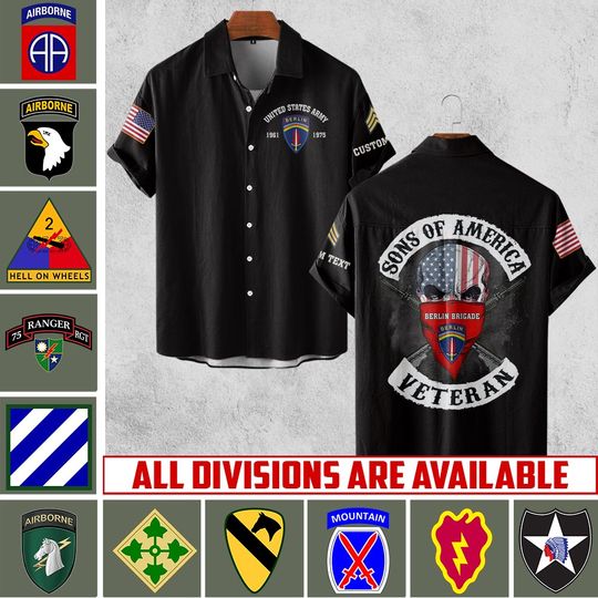 Customized Army Divisions Shirts Hawaiian Shirt