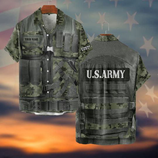 Customized US Military Hawaiian Shirt