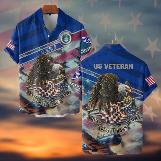 Customized US Air Force Veteran Shirts Hawaiian Shirt