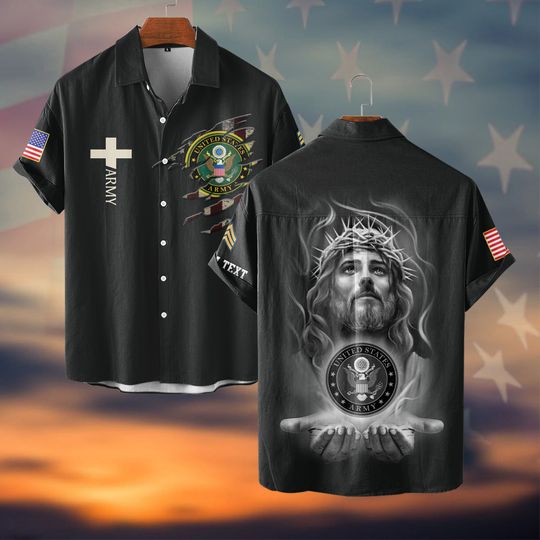 Customized One Nation Under God U.S Veteran Hawaiian Shirt