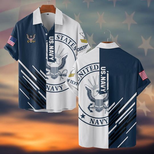 Customized US Navy Veteran Shirts Hawaiian Shirt