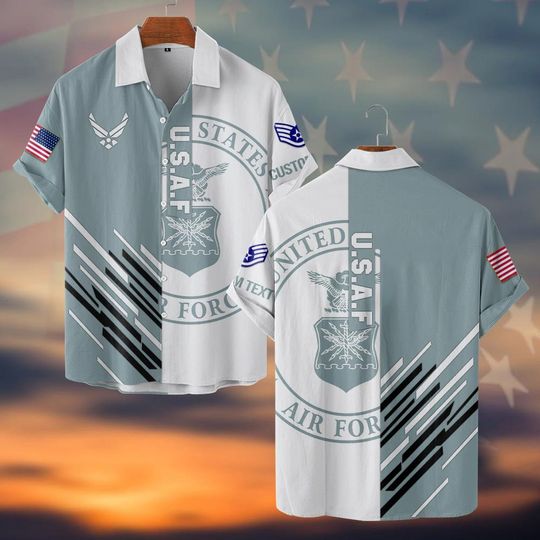 Customized US Air Force Veteran Shirts Hawaiian Shirt
