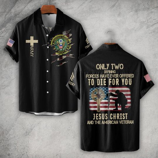 Customized US Military – Honor God, Love Your Family And Defend Your Country Hawaiian Shirt