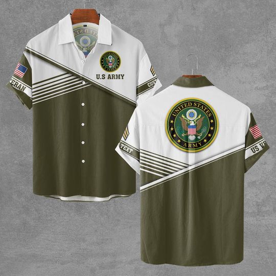 Customized US Military Proudly Served Hawaiian Shirt