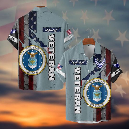 Customized US Air Force Veteran Shirts Hawaiian Shirt