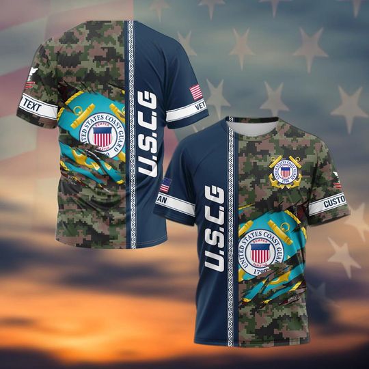 Customized US Coast Guard Veteran  3D Shirts
