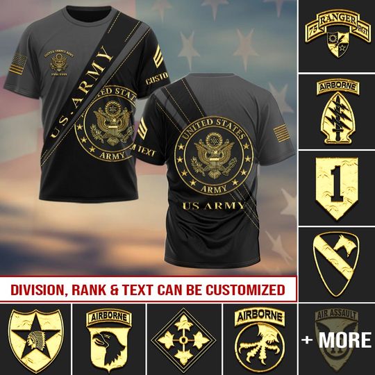 Customized Army Divisions 3D Shirt