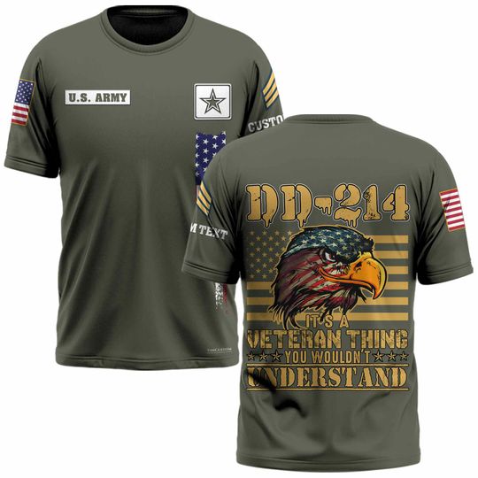 Customized DD-214 T-Shirt x “It’s A Veteran Thing You Wouldn’t Understand”3D Shirt