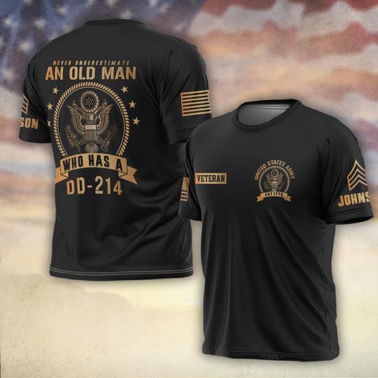 Never Underestimate An Old Man Who Has A DD-214 3D Shirt