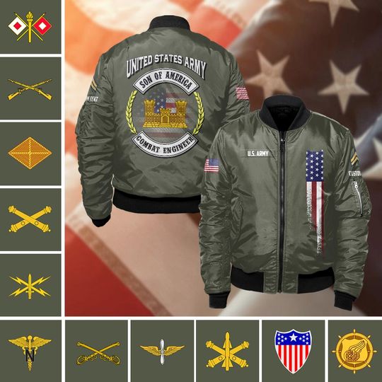 Customized Army Branches – Son Of America Bomber Jacket