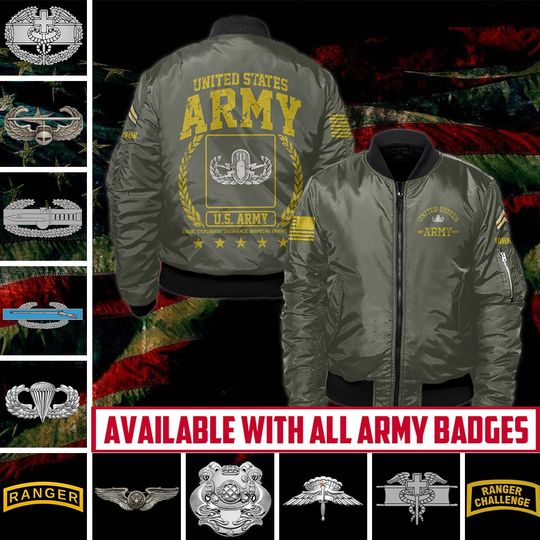 Customized U.S. Army Skills Bomber Jacket