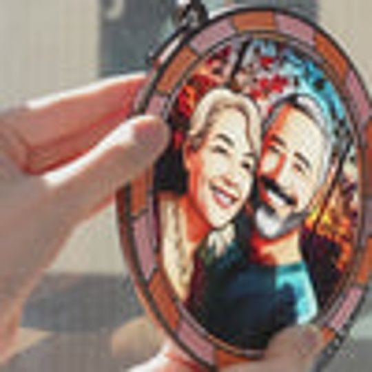 Custom Photo Fall For You More Every Day - Couple Personalized Window Hanging Suncatcher Ornament - Gift For Husband Wife, Anniversary