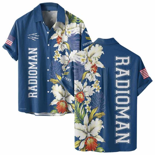 Customized United States Navy Rating Short Sleeve Button Shirt Hawaiian Shirt