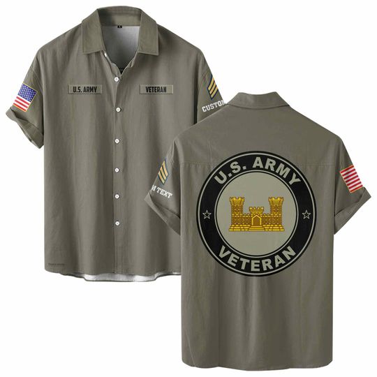 Customized United States Army Branches Short Sleeve Button Shirt Hawaiian Shirt