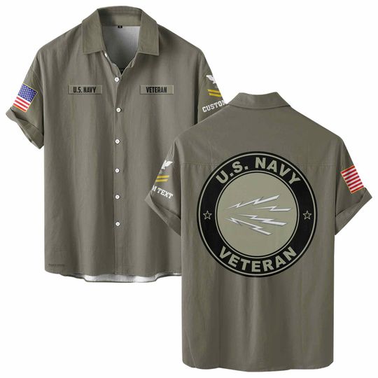 Customized U.S.Navy Ratings Short Sleeve Button Shirt Hawaiian Shirt