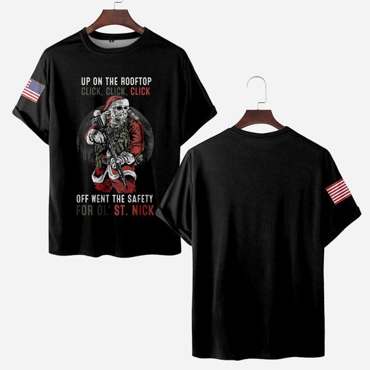 Personalized Veterans Santa 3D T-Shirt