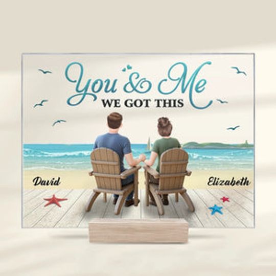 Custom Acrylic Plaque With Stand - Personalized Anniversary Wedding Gifts