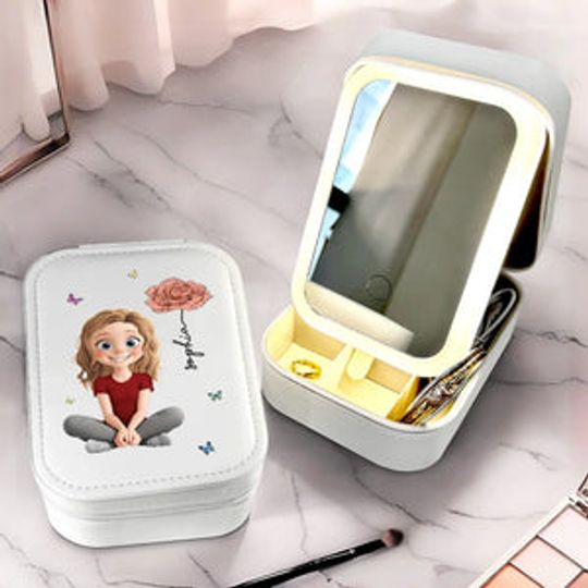 Bloom In Your Own Time - Personalized LED Makeup Box, Gift For Mom, Daughter