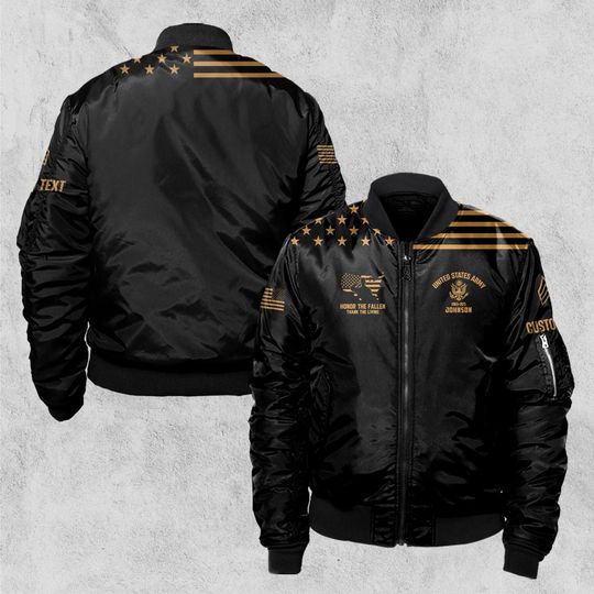 Customized U.S Veteran Honor The Fallen Bomber Jacket
