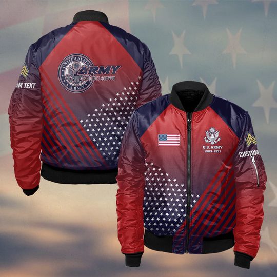 Customized U.S Veteran Proudly Served Bomber Jacket