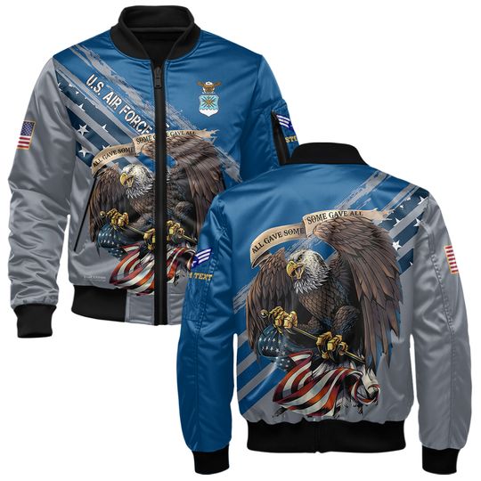 Customized US Air Force Bomber Jacket x “All Gave Some Some Gave All” Bomber Jacket