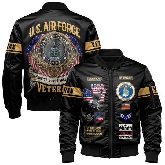Customized U.S Veteran Proudly Served Bomber Jacket