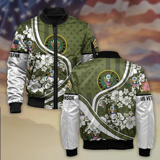 Patriotic Military Tribute Bomber Jacket