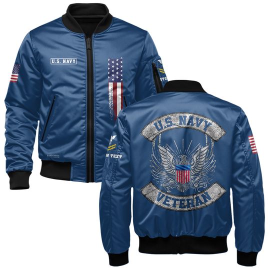 Customized U.S.Navy Veteran Bomber Jacket
