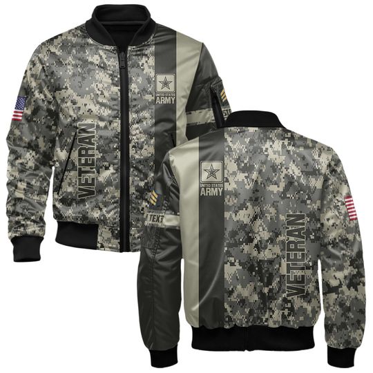 Customized U.S. Army Camouflage Bomber Jacket