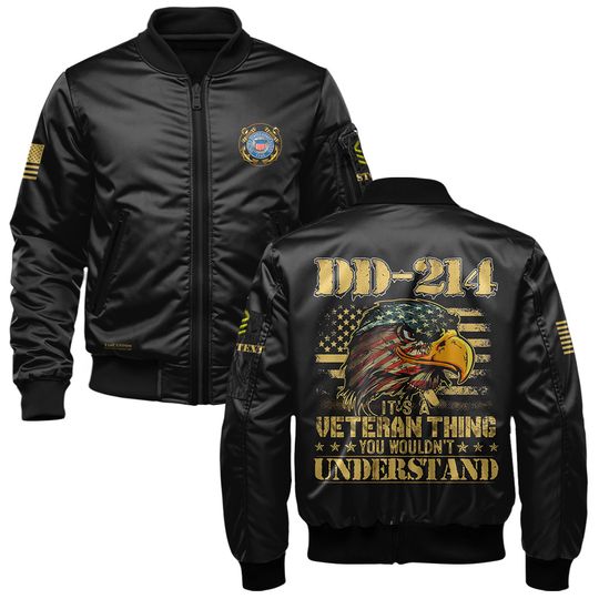 Customized DD-214 Coast Guard Bomber Jacket
