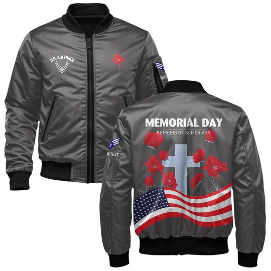 Customized US Air Force Memorial Day Bomber Jacket: Remember & Honor Our Veterans