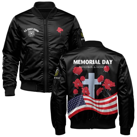 Customized US Coast Guard Memorial Day Bomber Jacket: Remember & Honor Our Veterans