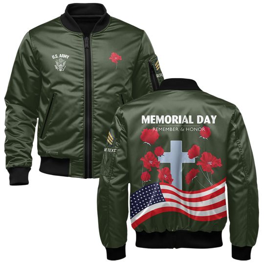 Customized US Army Memorial Day Bomber Jacket: Remember & Honor Our Veterans