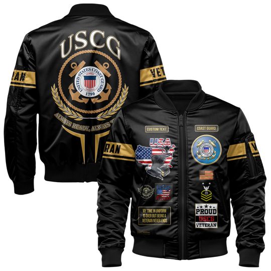 Customized U.S Coast Guard Proudly Served Bomber Jacket