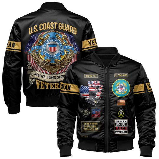 Customized U.S Veteran Proudly Served Bomber Jacket