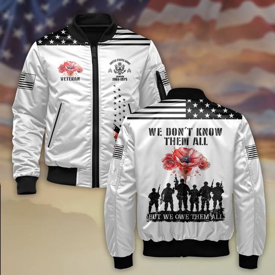 Customized Memorial Day Poppy & Warriors: We Don’t Know Them All But We Owe Them All - Bomber Jacket